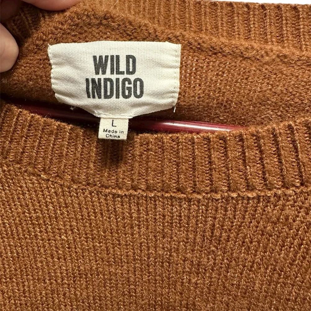 NWOT Indigo Brown Football Motif Sweater - Picture 6 of 7